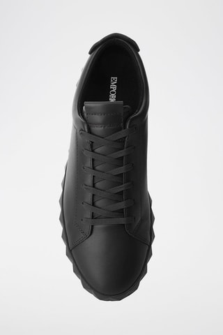 Baskets en cuir - Noir - Emporio Armani