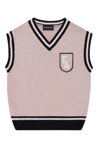 Pull sans manches en laine et cachemire - Rose poudré