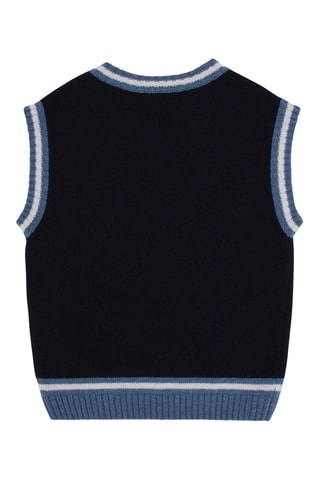 Pull sans manches en laine - Bleu marine