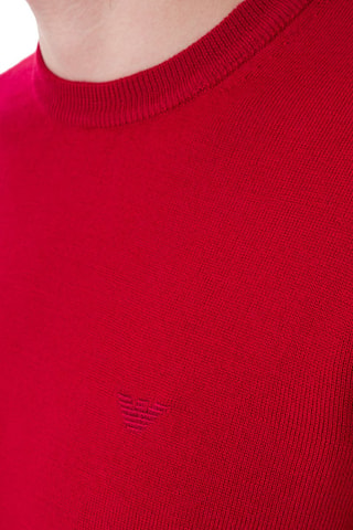 Pull en laine vierge - Rouge - Emporio Armani