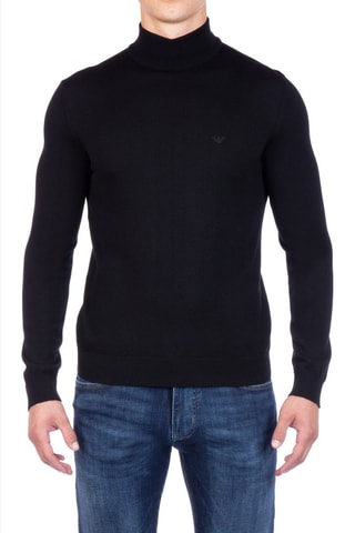 Pull en laine vierge - Noir - Emporio Armani