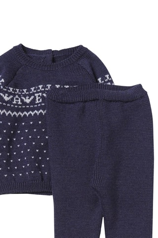 Pull en laine vierge - Bleu marine - Emporio Armani