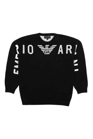 Pull en laine vierge - Noir - Emporio Armani