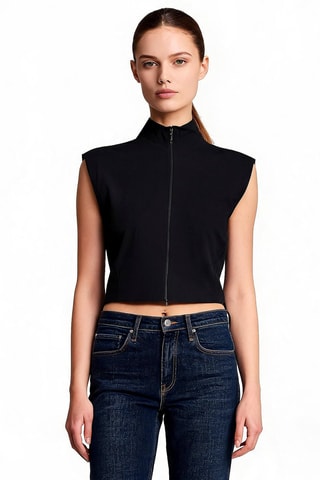 Gilet sans manches à capuche - Noir - Emporio Armani