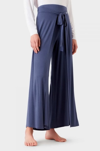 Pantalon portefeuille taille haute - Bleu marine - Emporio Armani