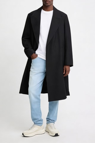 Manteau en laine vierge - Noir - Emporio Armani
