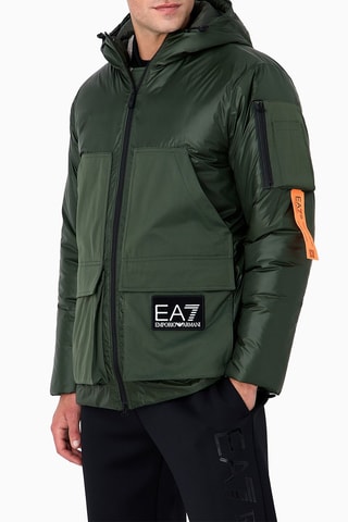 Manteau à capuche - Vert foncé