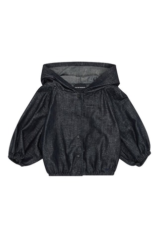 Veste à capuche en jean - Noir chiné