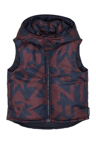 Veste sans manches à capuche - Bleu marine et bordeaux