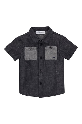 Chemise en jean et lin - Bleu