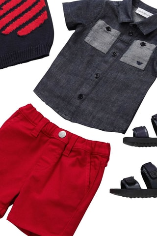 Chemise en jean et lin - Bleu