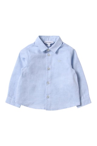 Chemise en lin - Bleu clair - Emporio Armani