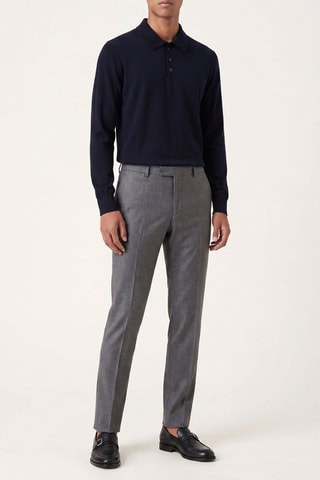 Polo en laine vierge - Bleu nuit - Emporio Armani