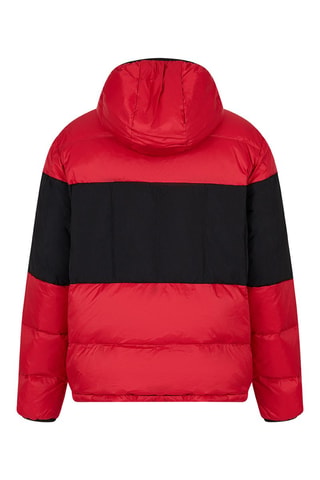 Doudoune à capuche - Rouge et noir