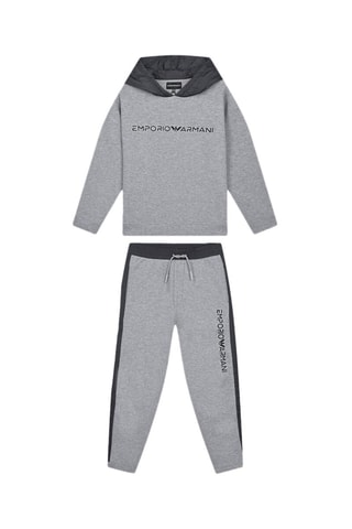 Sweat à capuche - Gris foncé chiné- Emporio Armani