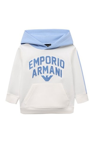 Sweat à capuche - Blanc et ciel - Emporio Armani
