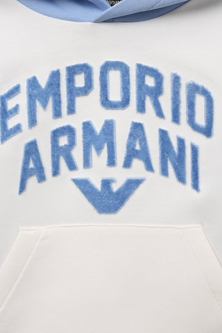 Sweat à capuche - Blanc et ciel - Emporio Armani