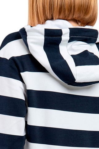 Sweat à capuche - Bleu marine et blanc