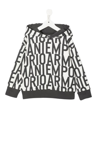 Sweat à capuche - Noir et blanc - Emporio Armani