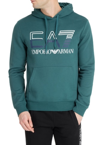 Sweat à capuche EA7 Bleu-vert
