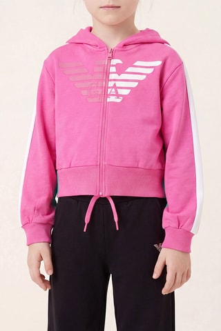 Sweat à capuche - Rose et vert clair