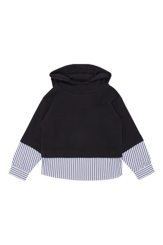 Sweat à capuche trompe l’œil - Bleu marine