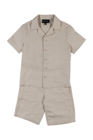 Chemise et short en lin - Beige - Emporio Armani