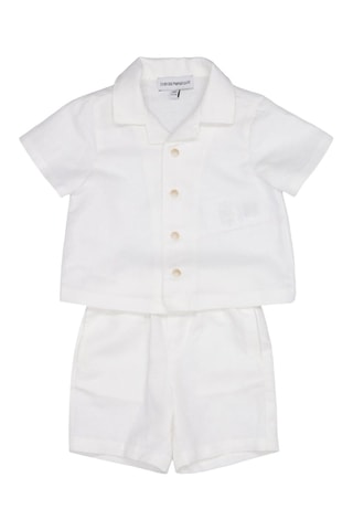 Chemise et short en lin - Blanc - Emporio Armani