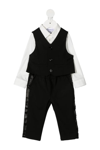 Ensemble 3 pièces en laine vierge - Noir - Emporio Armani
