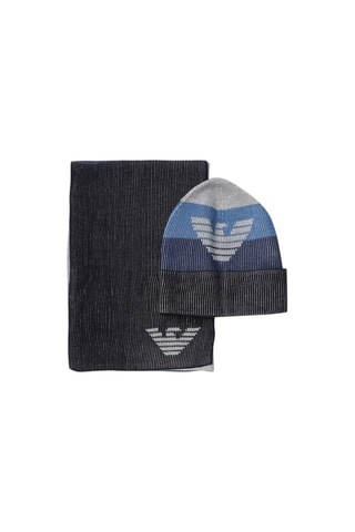Bonnet et écharpe - Bleu marine - Emporio Armani