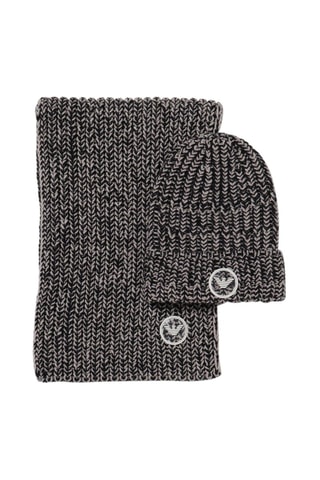 Bonnet et écharpe en laine - Beige - Emporio Armani