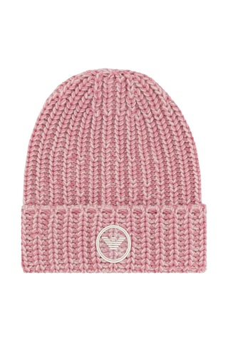 Bonnet et écharpe en laine - Rose - Emporio Armani