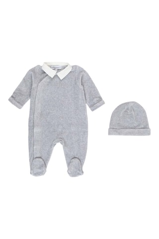 Bonnet et grenouillère - Gris foncé chiné - Emporio Armani