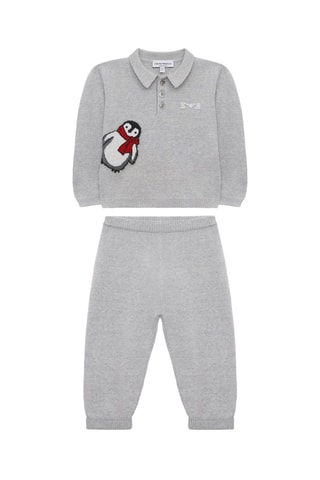 Pull et pantalon en laine - Gris clair - Emporio Armani