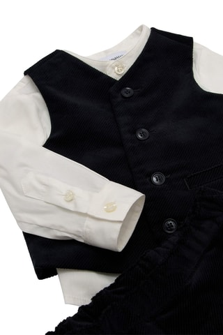Chemise trompe-l’œil et pantalon - Bleu marine et blanc