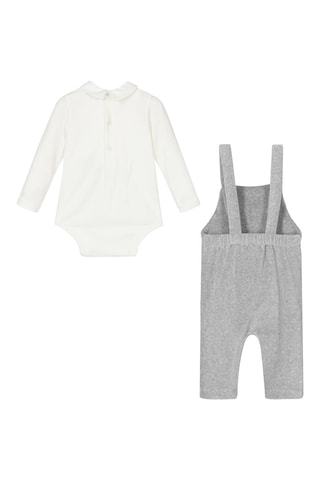 Body-chemise et salopette en laine et cachemire - Gris foncé chiné