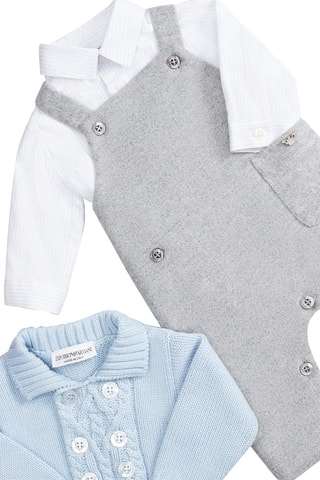 Body-chemise et salopette en laine et cachemire - Gris foncé chiné