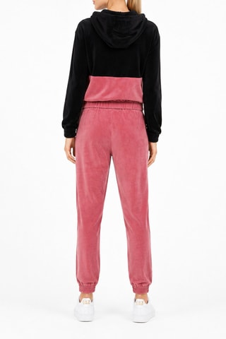 Sweat à capuche et jogging en velours - Noir et rose