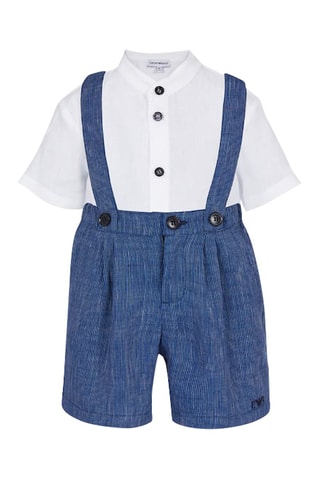 Chemise et short en lin - Blanc et bleu marine