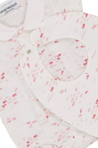 Body-chemise et bavoir - Blanc et rose