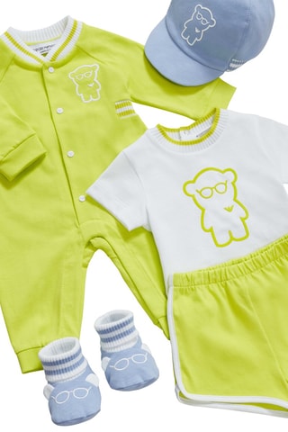 T-shirt et short - Blanc et vert citron