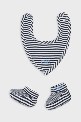 Bavoir et chaussons - Bleu marine