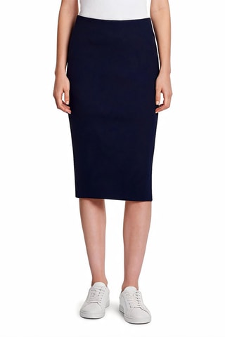 Jupe fourreau taille haute - Bleu marine - Emporio Armani