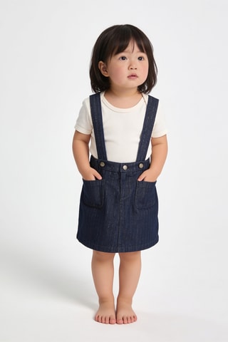 Robe-salopette en jean - Bleu foncé