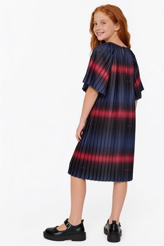 Robe plissée dip and dye - Bleu marine
