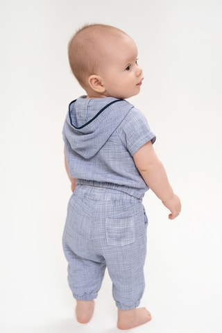 Sweat à capuche et pantalon en lin - Bleu