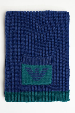 Echarpe en laine - Bleu marine et vert