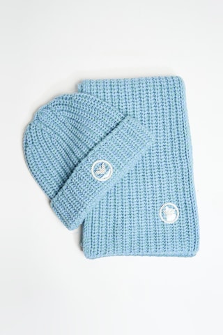 Gants et bonnet en laine - Bleu