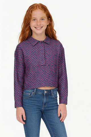 Blouse - Bleu et rose