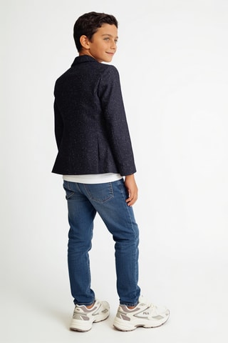 Veste de costume en laine et soie - Noir chiné